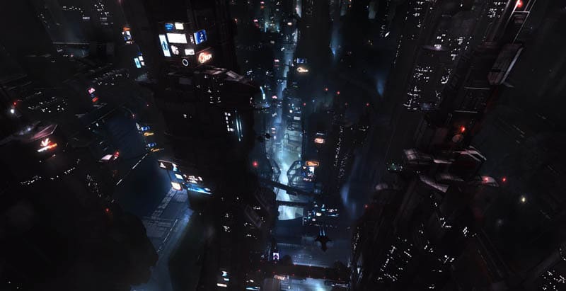 La planète ArcCorp de l'univers persistant Star Citizen.